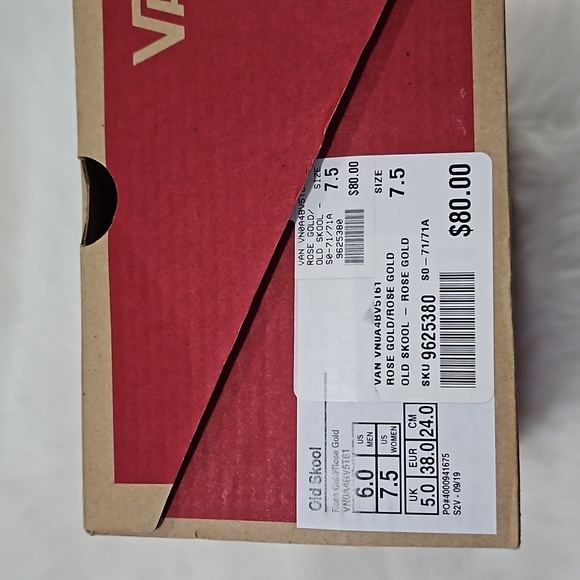 NEW IN BOX VANS OLD SKOOL ROSE GOLD WOMEN 7.5 MENS 6 SKATE SHOE - Picture 6 of 6